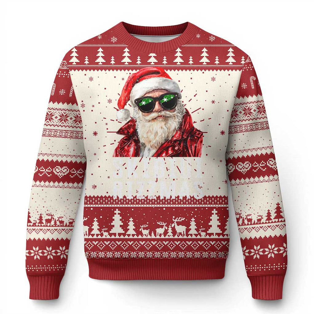 Funny Xmas Santa Ugly Christmas Sweater Skibidi Rizzmas Christmas Rizz Santa Claus Charisma Kid Cool TS10 Red Print Your Wear