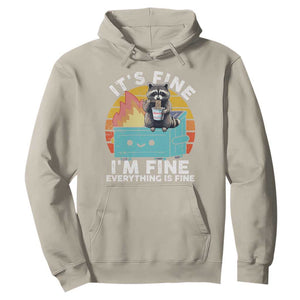 Funny Racoon Hoodie Eating Instant Noodle Cup Dumpster Fire Everything Is Fine Meme TS10 Sand Print Your Wear