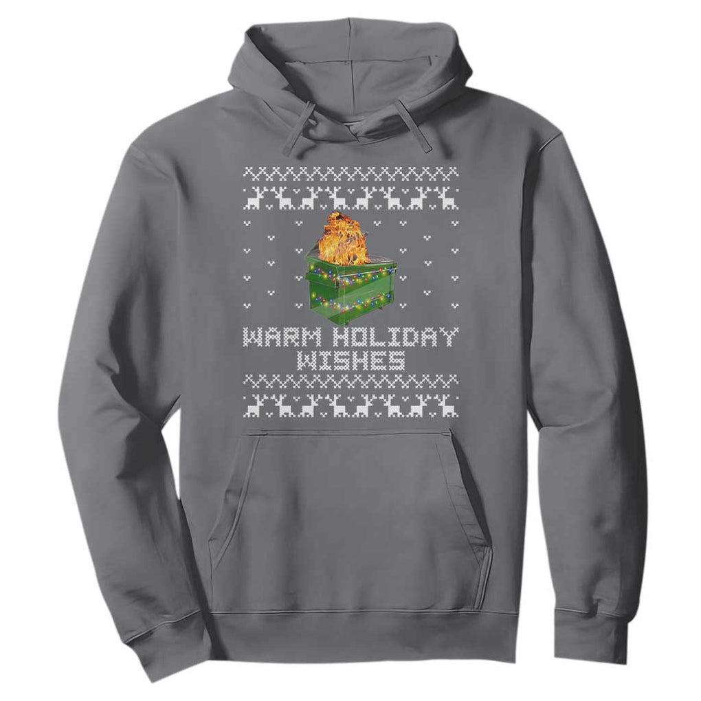 Funny Christmas Hoodie Warm Holiday Wishes Dumpster Fire Ugly Christmas TS10 Charcoal Print Your Wear