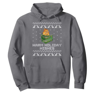 Funny Christmas Hoodie Warm Holiday Wishes Dumpster Fire Ugly Christmas TS10 Charcoal Print Your Wear