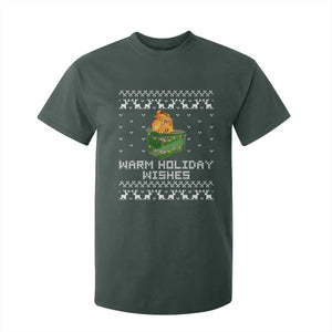 Funny Christmas T Shirt For Kid Warm Holiday Wishes Dumpster Fire Ugly Christmas TS10 Dark Forest Green Print Your Wear