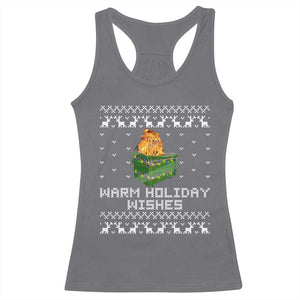 Funny Christmas Racerback Tank Top Warm Holiday Wishes Dumpster Fire Ugly Christmas TS10 Charcoal Print Your Wear