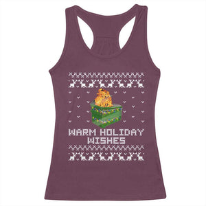 Funny Christmas Racerback Tank Top Warm Holiday Wishes Dumpster Fire Ugly Christmas TS10 Maroon Print Your Wear