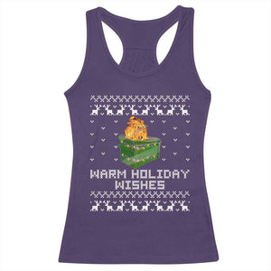 Funny Christmas Racerback Tank Top Warm Holiday Wishes Dumpster Fire Ugly Christmas TS10 Purple Print Your Wear