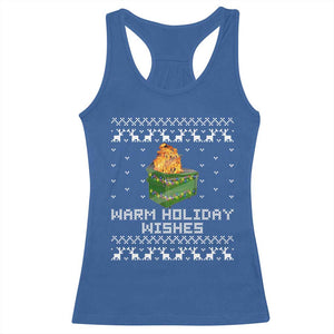 Funny Christmas Racerback Tank Top Warm Holiday Wishes Dumpster Fire Ugly Christmas TS10 Royal Blue Print Your Wear