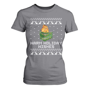 Funny Christmas T Shirt For Women Warm Holiday Wishes Dumpster Fire Ugly Christmas TS10 Charcoal Print Your Wear
