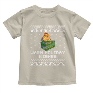 Funny Christmas Toddler T Shirt Warm Holiday Wishes Dumpster Fire Ugly Christmas TS10 Sand Print Your Wear