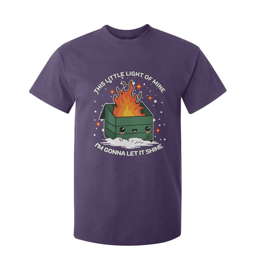 Funny Dumpster Fire T Shirt For Kid This Little Light Of Mine I'm Gonna Let It Shine TS10 Purple Print Your Wear