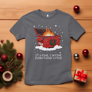 Dumpster Fire T Shirt Everythings Fine Funny Christmas TS10 Charcoal Print Your Wear