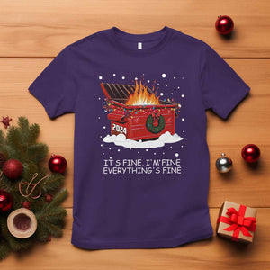 Dumpster Fire T Shirt Everythings Fine Funny Christmas TS10 Purple Print Your Wear