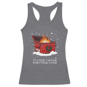 Dumpster Fire Racerback Tank Top Everythings Fine Funny Christmas TS10 Charcoal Print Your Wear