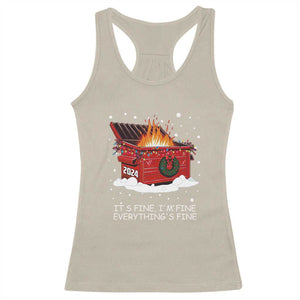 Dumpster Fire Racerback Tank Top Everythings Fine Funny Christmas TS10 Sand Print Your Wear