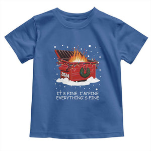 Dumpster Fire Toddler T Shirt Everythings Fine Funny Christmas TS10 Royal Blue Print Your Wear