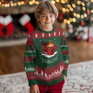 Dumpster Fire Ugly Christmas Sweater Everythings Fine Funny Christmas TS10 Christmas Print Your Wear