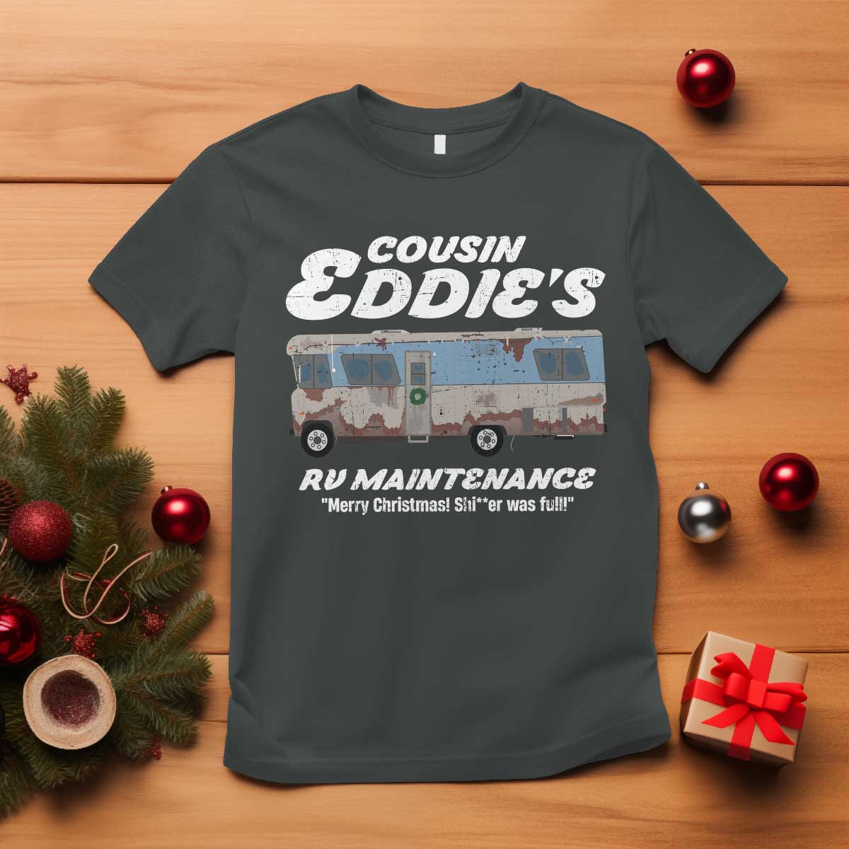 Christmas Movie T Shirt That There's An RV Christmas Vacation TS10 Dark Heather Print Your Wear
