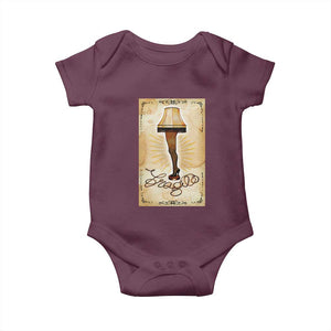 Funny Christmas Movie Baby Onesie Fragile Leg Lamp TS10 Maroon Print Your Wear