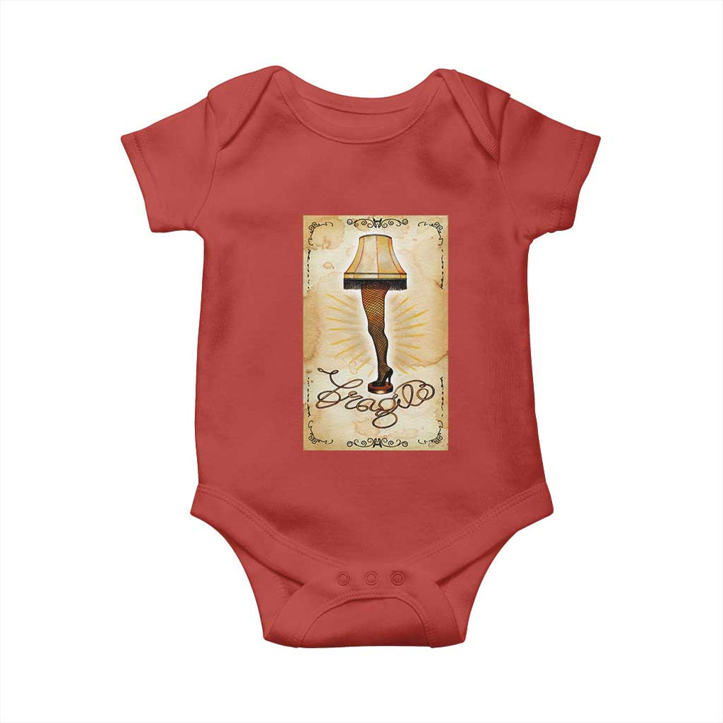 Funny Christmas Movie Baby Onesie Fragile Leg Lamp TS10 Red Print Your Wear
