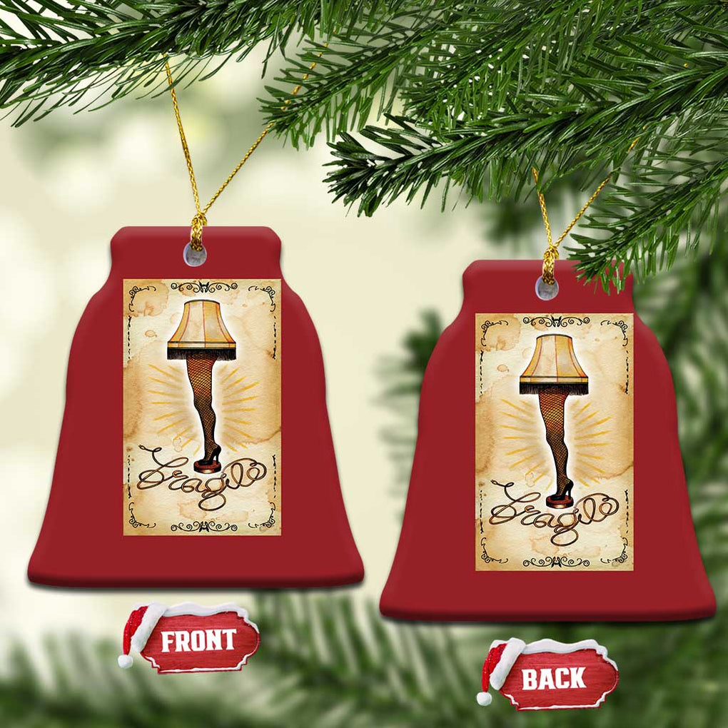 Funny Xmas Movie Christmas Ornament Fragile Leg Lamp TS10 Bell Flake Red Print Your Wear