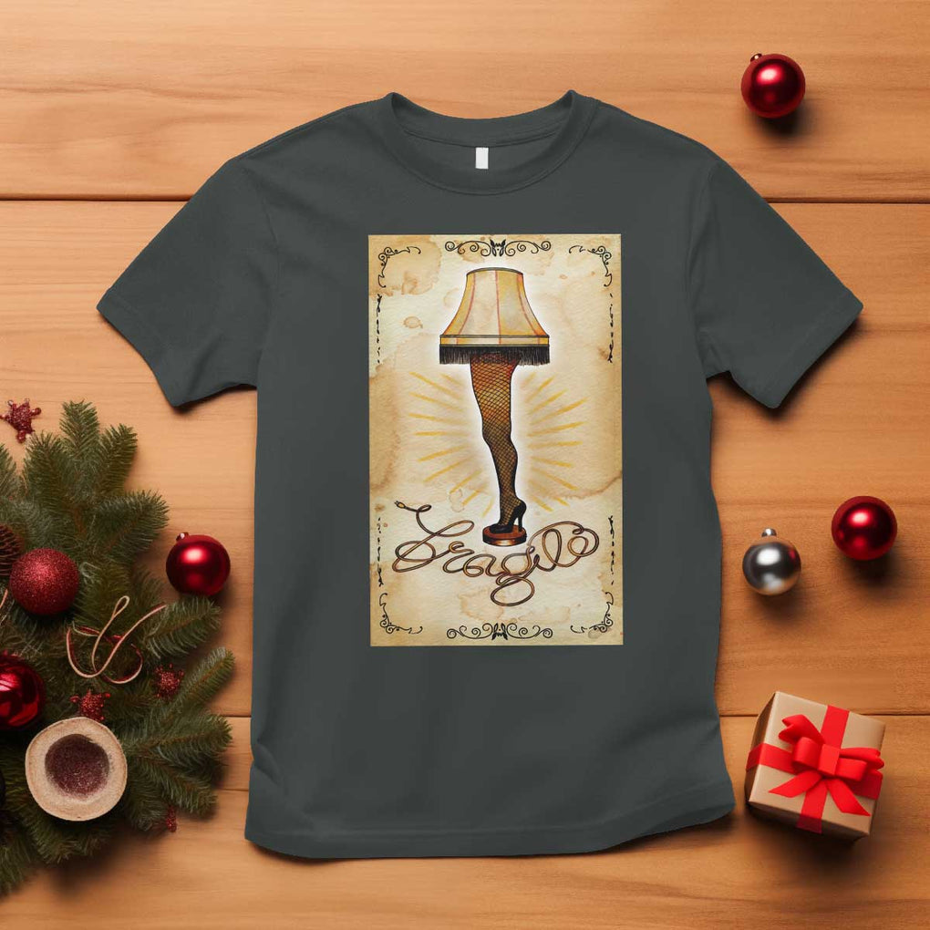 Funny Christmas Movie T Shirt Fragile Leg Lamp TS10 Dark Heather Print Your Wear