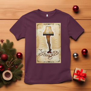 Funny Christmas Movie T Shirt Fragile Leg Lamp TS10 Maroon Print Your Wear
