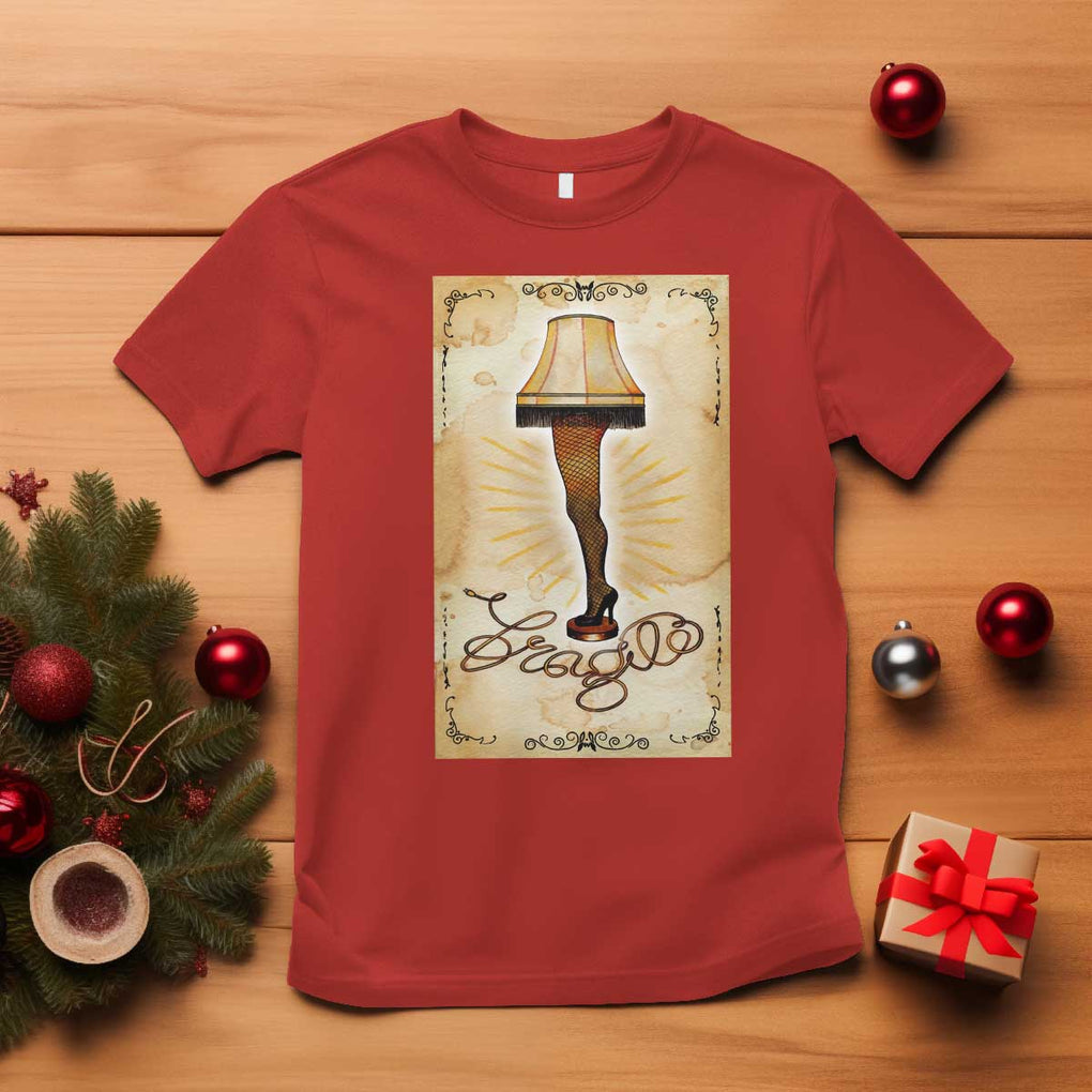Funny Christmas Movie T Shirt Fragile Leg Lamp TS10 Red Print Your Wear