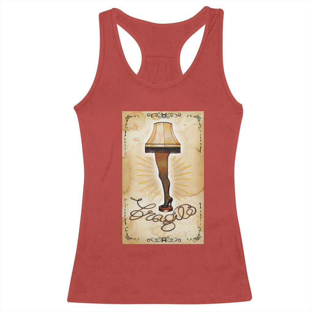 Funny Christmas Movie Racerback Tank Top Fragile Leg Lamp TS10 Red Print Your Wear