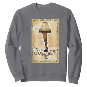 Funny Christmas Movie Sweatshirt Fragile Leg Lamp TS10 Charcoal Print Your Wear