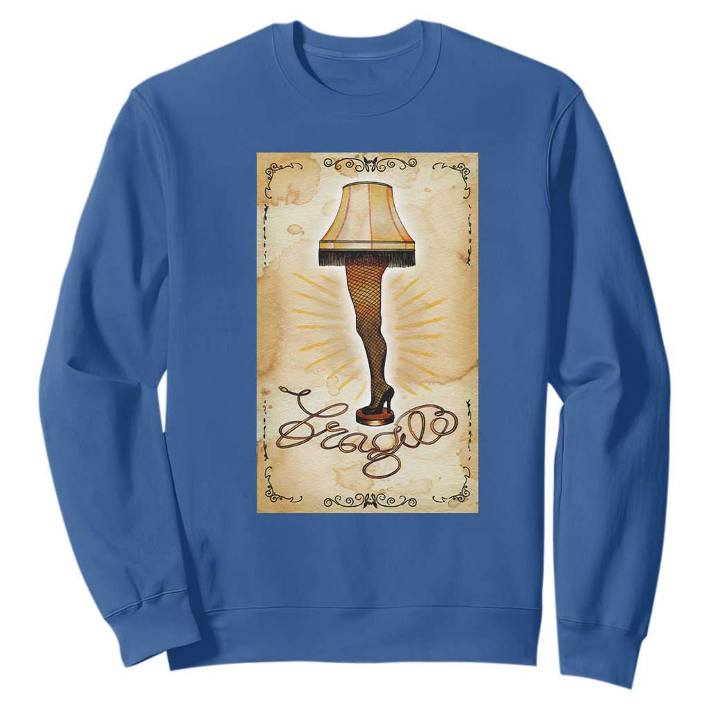 Funny Christmas Movie Sweatshirt Fragile Leg Lamp TS10 Royal Blue Print Your Wear