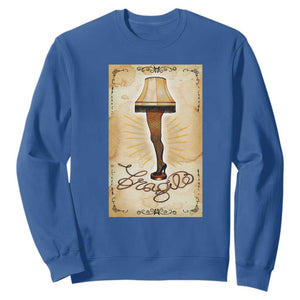 Funny Christmas Movie Sweatshirt Fragile Leg Lamp TS10 Royal Blue Print Your Wear