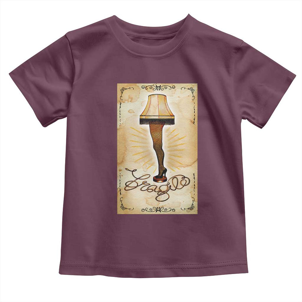 Funny Christmas Movie Toddler T Shirt Fragile Leg Lamp TS10 Maroon Print Your Wear
