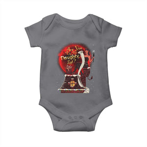 Christmas Krampus Baby Onesie Are You On The Naughty List Krampus Lover TS10 Charcoal Print Your Wear