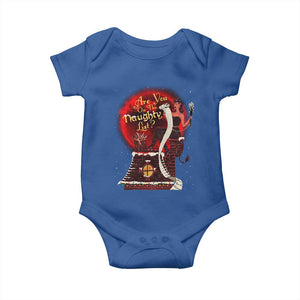 Christmas Krampus Baby Onesie Are You On The Naughty List Krampus Lover TS10 Royal Blue Print Your Wear