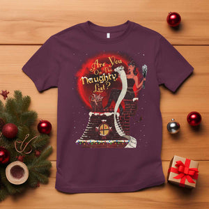Christmas Krampus T Shirt Are You On The Naughty List Krampus Lover TS10 Maroon Print Your Wear