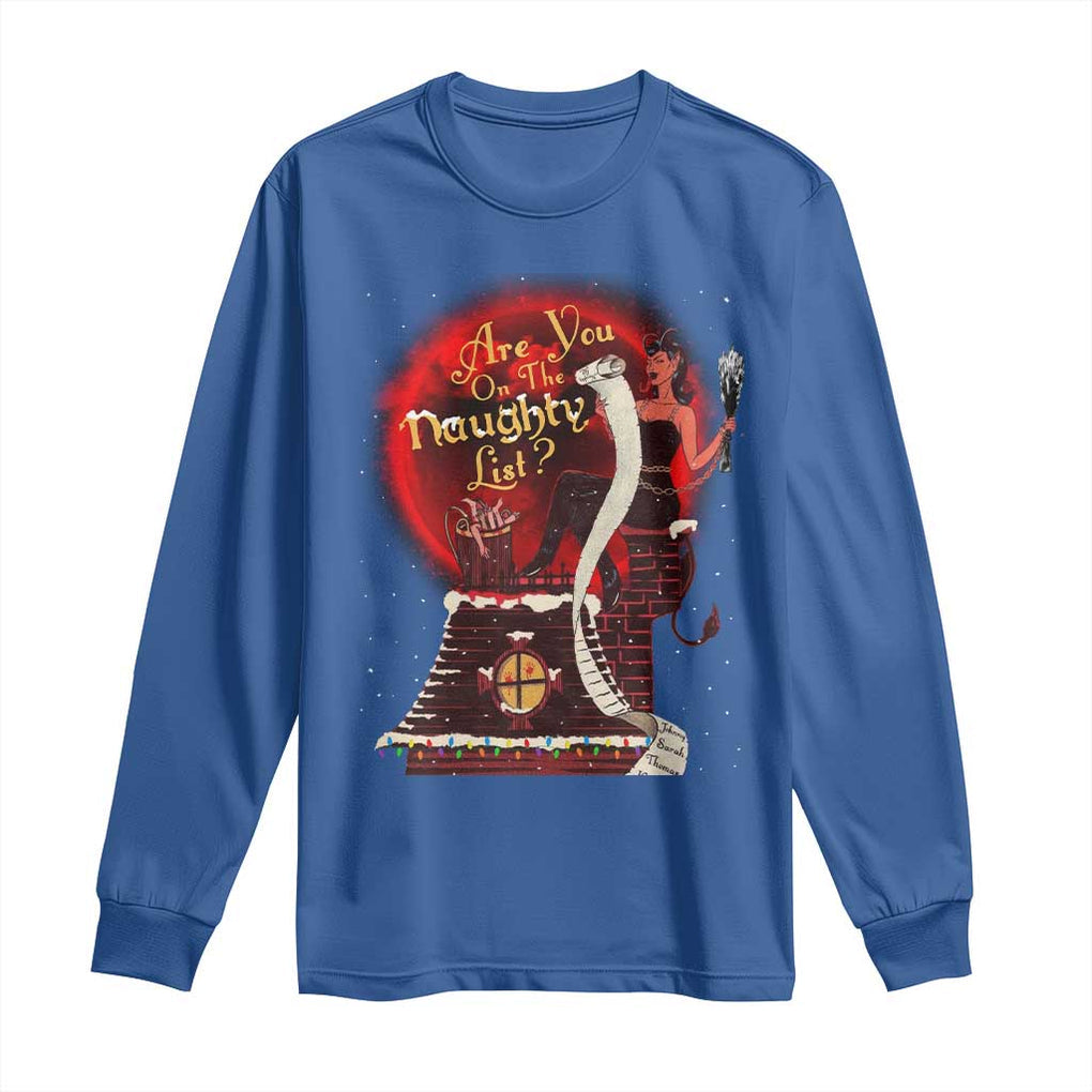 Christmas Krampus Long Sleeve Shirt Are You On The Naughty List Krampus Lover TS10 Royal Blue Print Your Wear