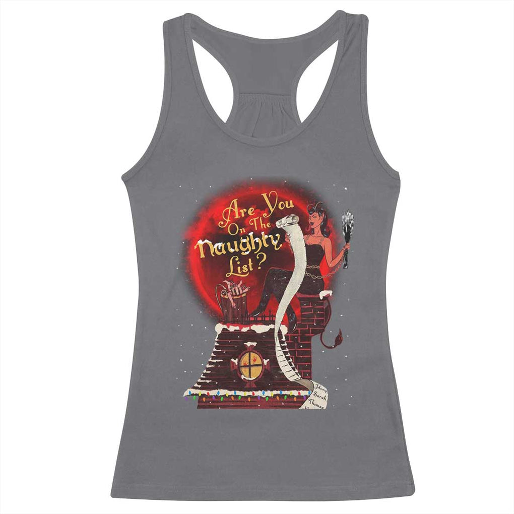 Christmas Krampus Racerback Tank Top Are You On The Naughty List Krampus Lover TS10 Charcoal Print Your Wear