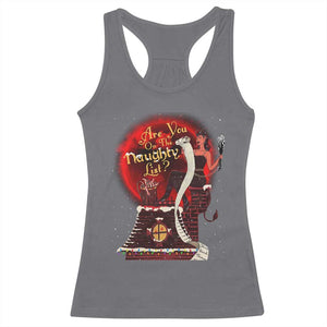 Christmas Krampus Racerback Tank Top Are You On The Naughty List Krampus Lover TS10 Charcoal Print Your Wear