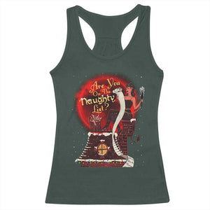 Christmas Krampus Racerback Tank Top Are You On The Naughty List Krampus Lover TS10 Dark Forest Green Print Your Wear
