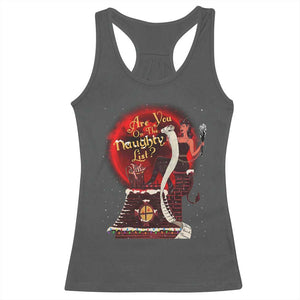 Christmas Krampus Racerback Tank Top Are You On The Naughty List Krampus Lover TS10 Dark Heather Print Your Wear
