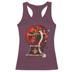 Christmas Krampus Racerback Tank Top Are You On The Naughty List Krampus Lover TS10 Maroon Print Your Wear