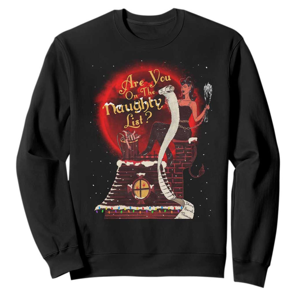 Christmas Krampus Sweatshirt Are You On The Naughty List Krampus Lover TS10 Black Print Your Wear