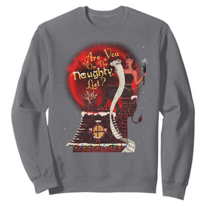 Christmas Krampus Sweatshirt Are You On The Naughty List Krampus Lover TS10 Charcoal Print Your Wear