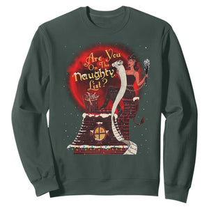 Christmas Krampus Sweatshirt Are You On The Naughty List Krampus Lover TS10 Dark Forest Green Print Your Wear