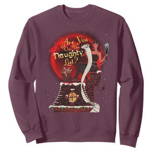 Christmas Krampus Sweatshirt Are You On The Naughty List Krampus Lover TS10 Maroon Print Your Wear