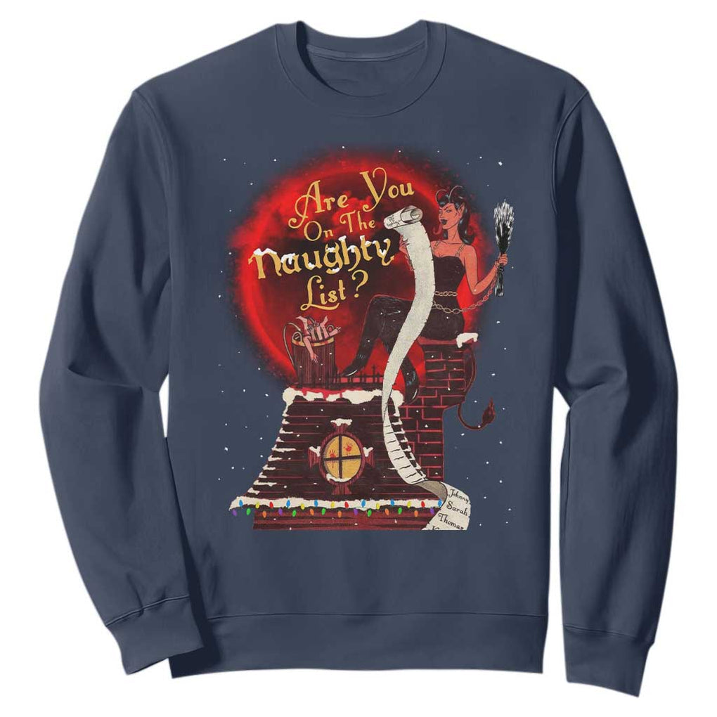 Christmas Krampus Sweatshirt Are You On The Naughty List Krampus Lover TS10 Navy Print Your Wear