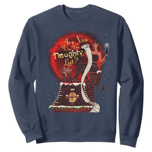 Christmas Krampus Sweatshirt Are You On The Naughty List Krampus Lover TS10 Navy Print Your Wear