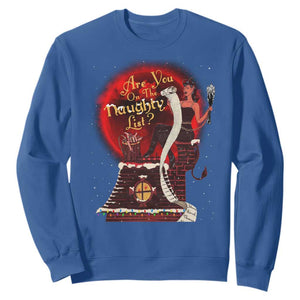 Christmas Krampus Sweatshirt Are You On The Naughty List Krampus Lover TS10 Royal Blue Print Your Wear