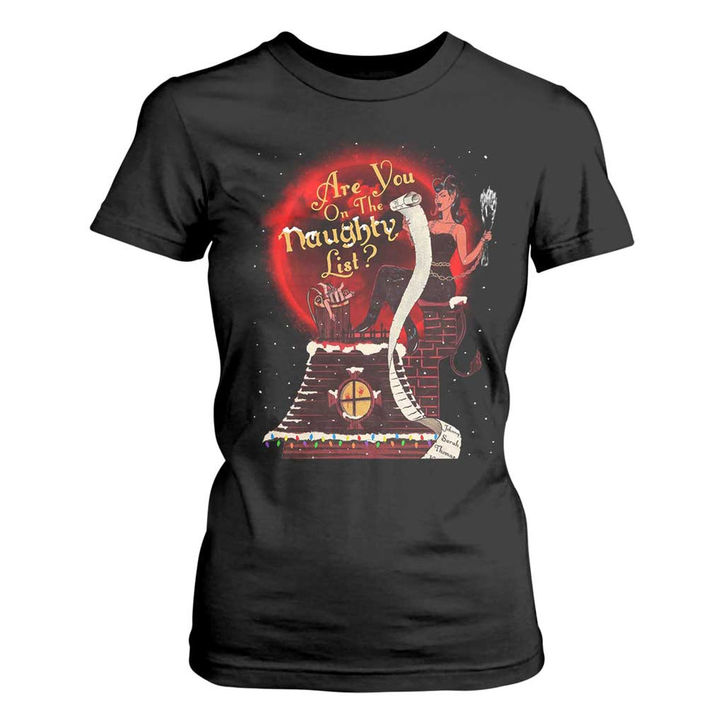Christmas Krampus T Shirt For Women Are You On The Naughty List Krampus Lover TS10 Black Print Your Wear