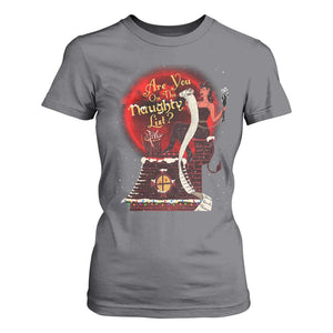 Christmas Krampus T Shirt For Women Are You On The Naughty List Krampus Lover TS10 Charcoal Print Your Wear