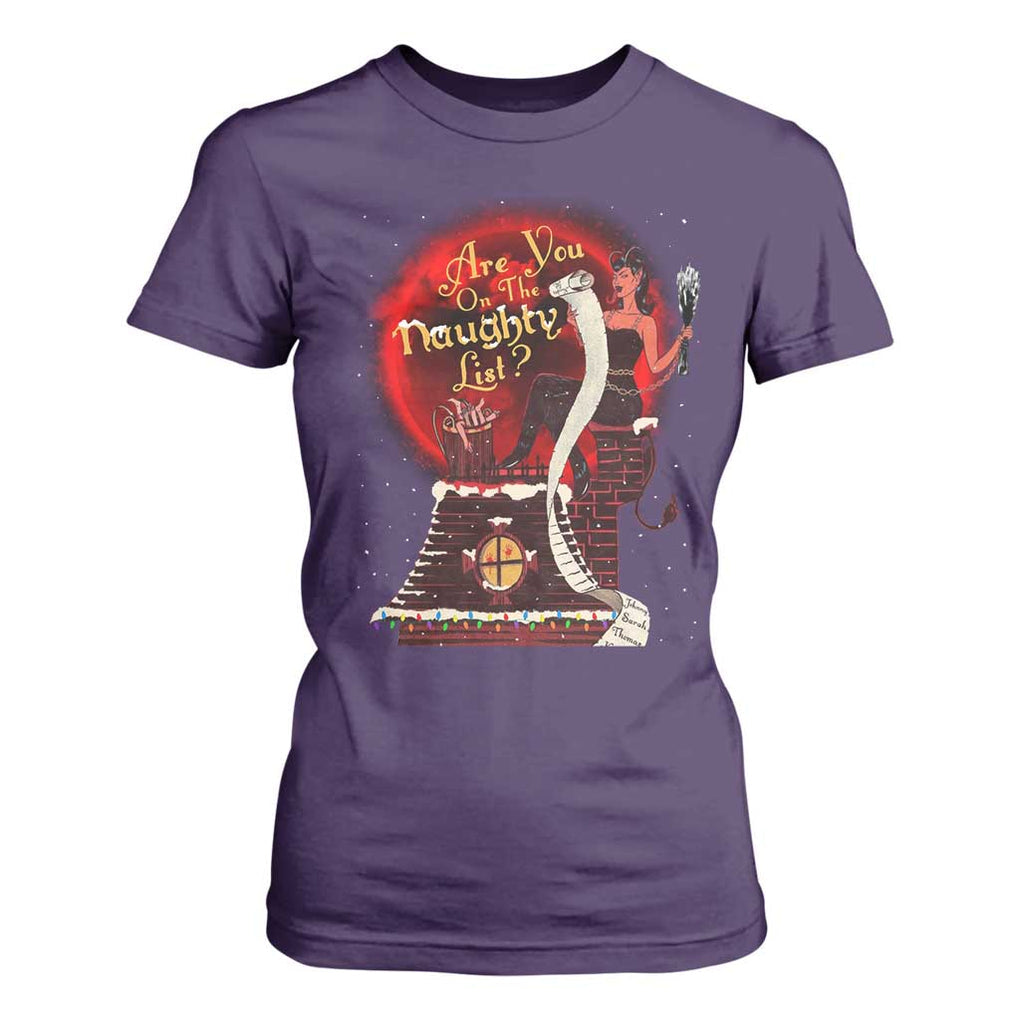 Christmas Krampus T Shirt For Women Are You On The Naughty List Krampus Lover TS10 Purple Print Your Wear