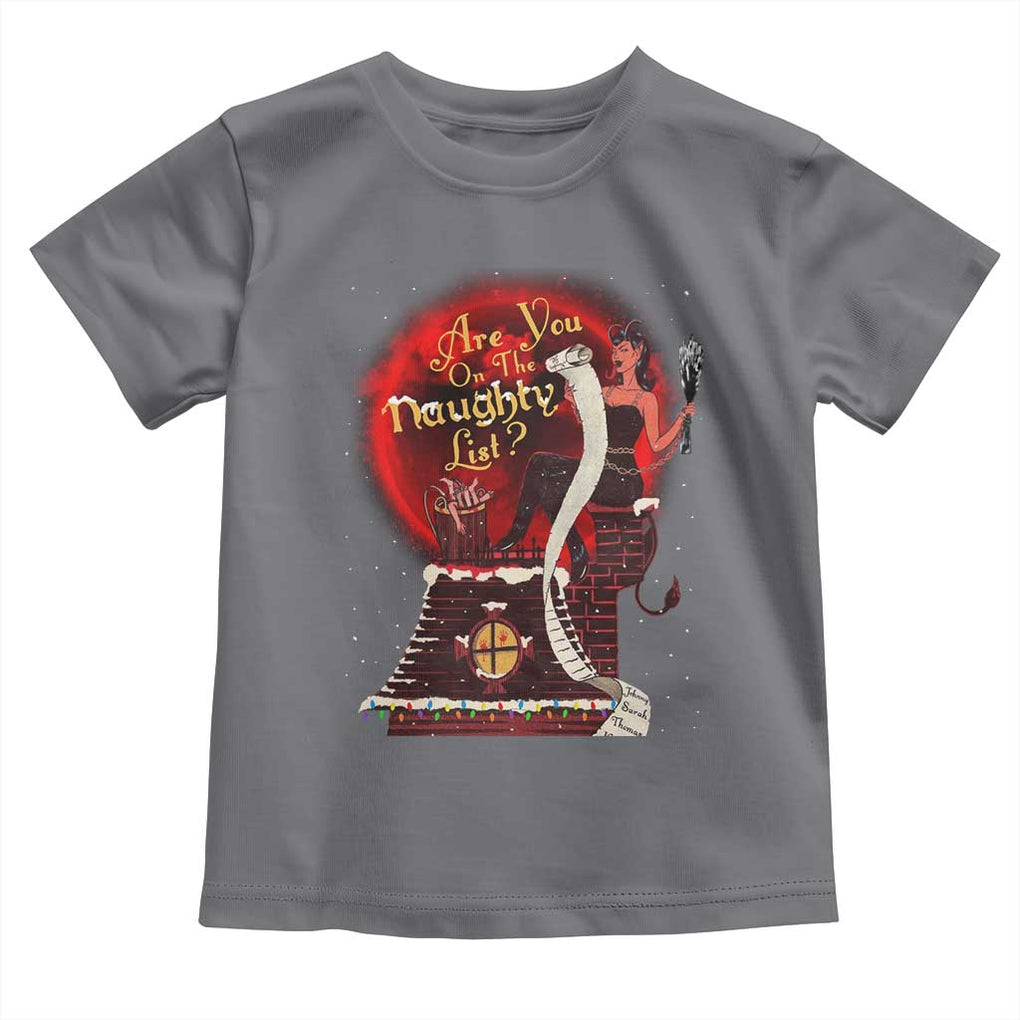 Christmas Krampus Toddler T Shirt Are You On The Naughty List Krampus Lover TS10 Charcoal Print Your Wear